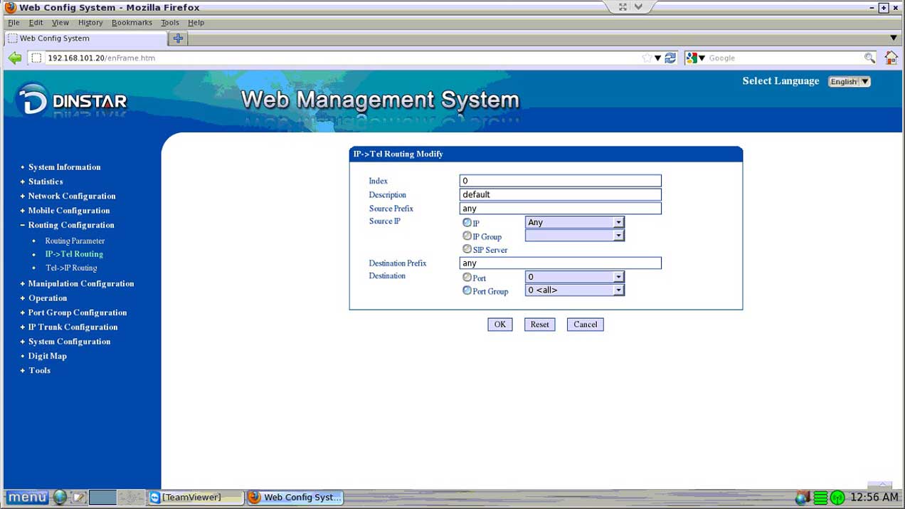 Gateway Configuration - Optima Saver